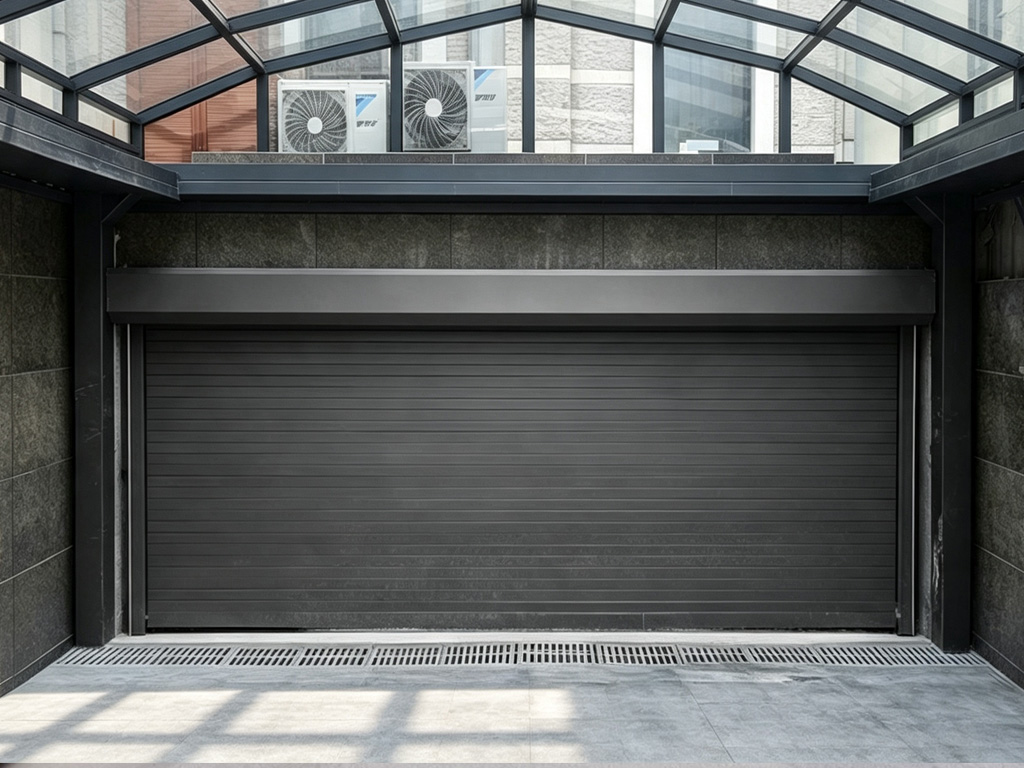 BSM-80 Mid-Speed Garage Door – Private Residential Courtyard