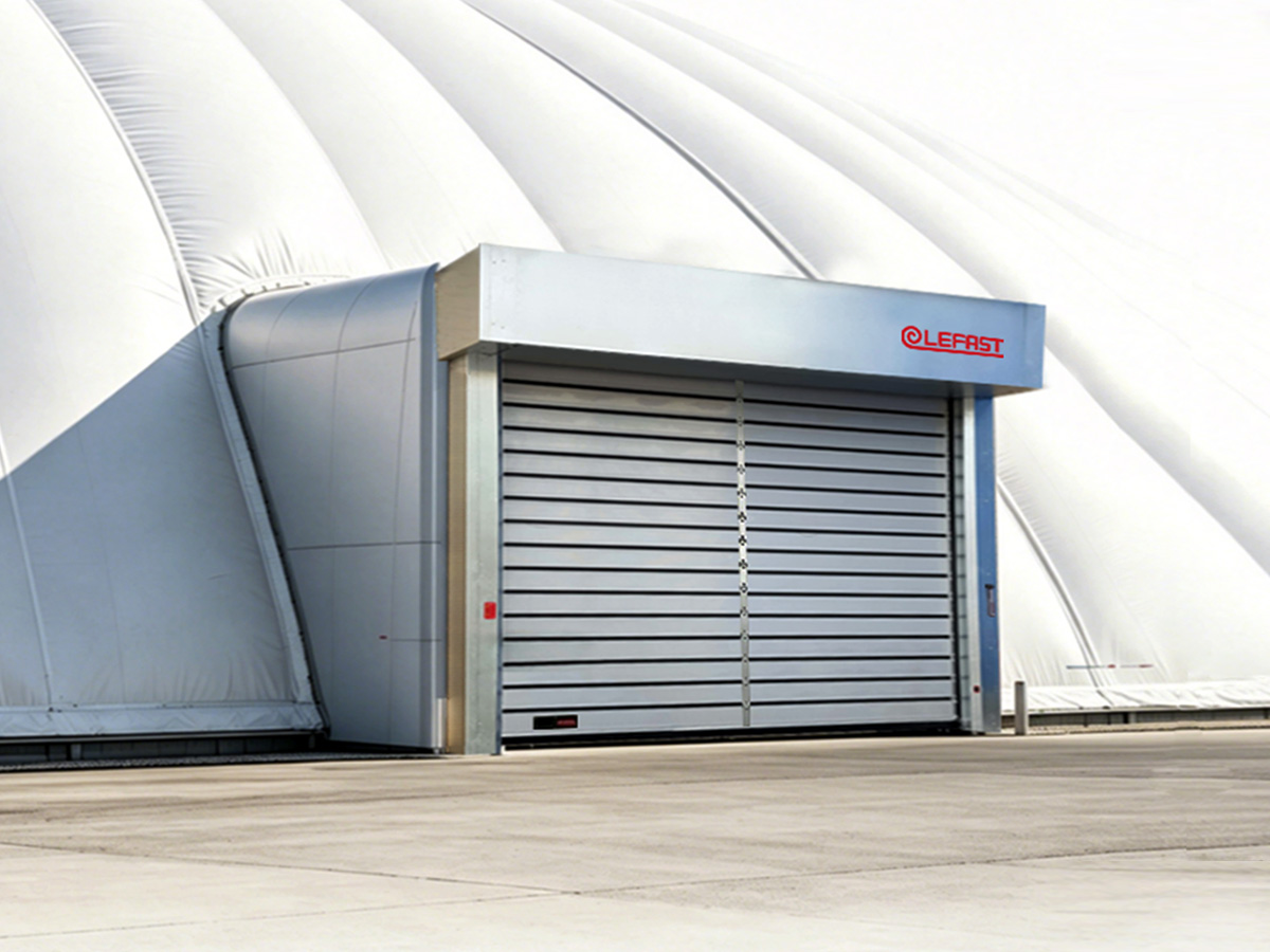 High-speed door for an air-supported structure
