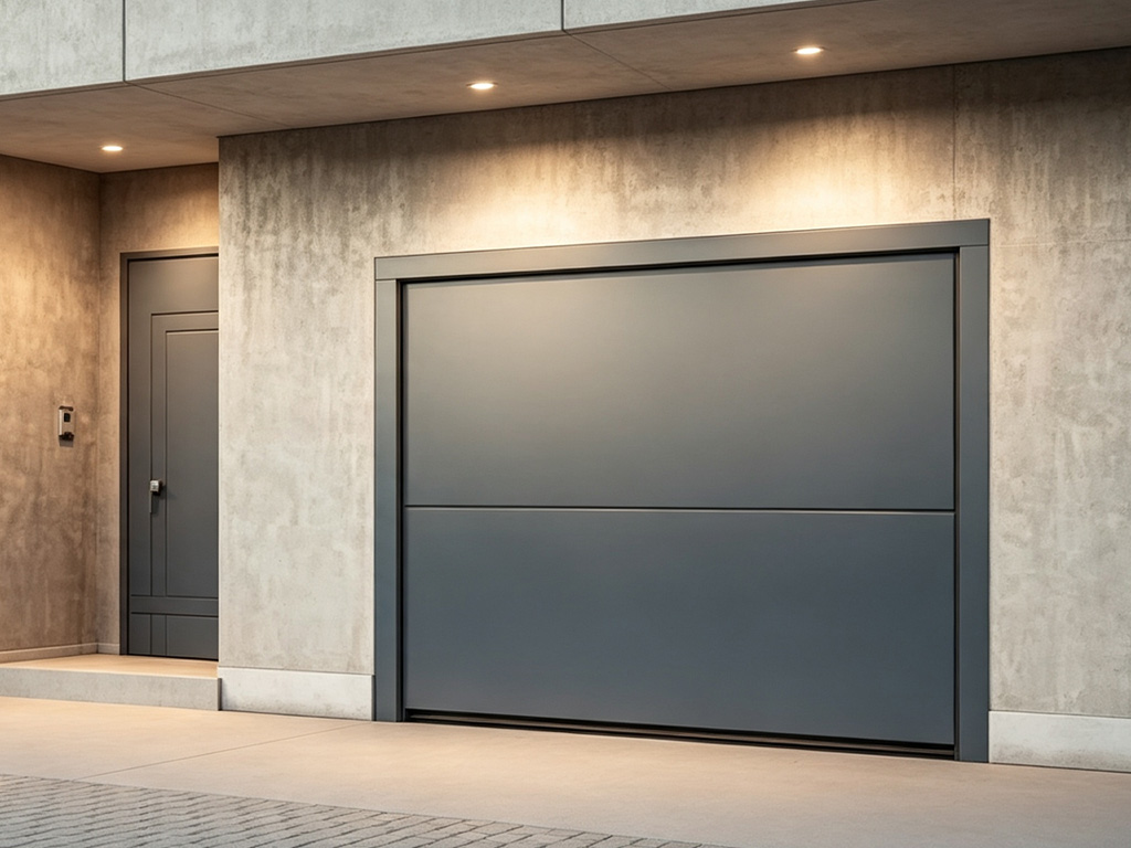 Two-Panel Trackless Door – Minimalist Dual-Panel Trackless Garage Door