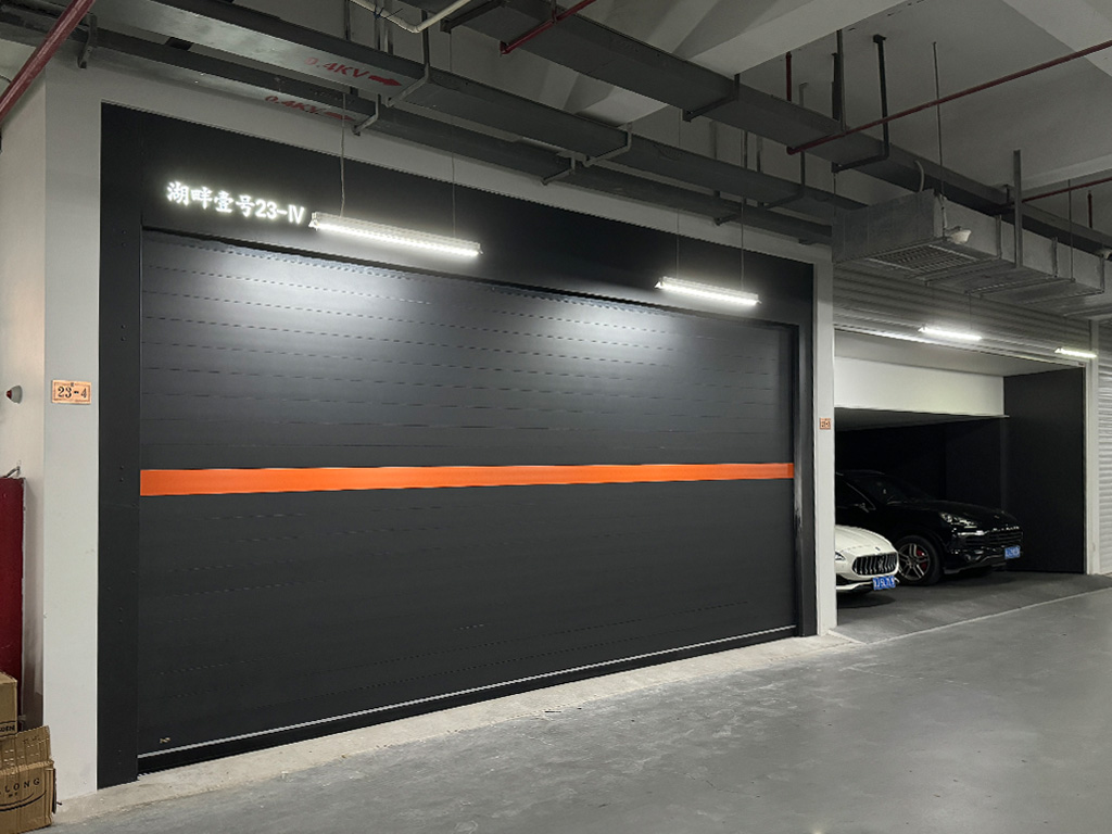 Villa Garage Door with Gold Accent Line